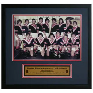 1975 Roosters Team Photo Signed Ron Coote Framed