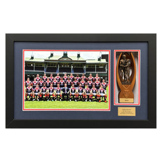 Framed Trophy – 2019 Sydney Roosters NRL Premiership Display