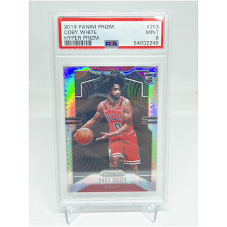 2019-20 Panini Prizm Coby White Hyper Prizm Rookie PSA Mint 9