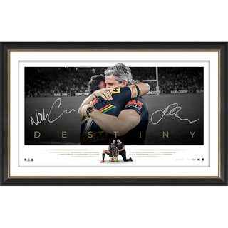 Penrith Panthers 2021 NRL Premiers Dual Signed Ivan & Nathan Cleary Official Icon Series Print Framed
