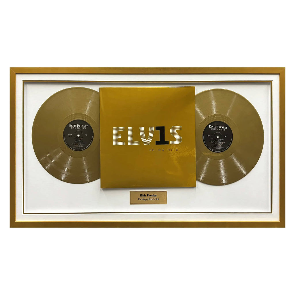 Elvis Presley 30 #1 Hits Gold LP Vinyl Framed – Icons of Sport