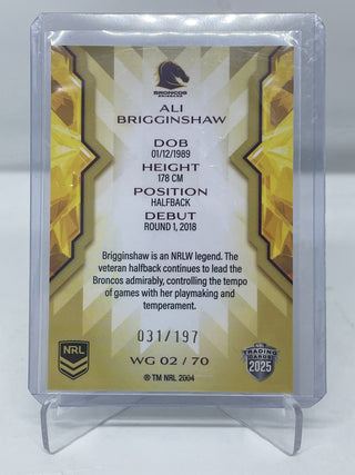 2025 NRL Traders Ali Brigginshaw WG 02/70 031/197