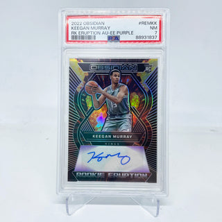 2022 Panini Obsidian Keegan Murray Rookie Eruption Auto 26/75 PSA NM 7