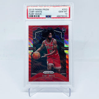 2019-20 Panini Prizm Coby White Ruby Wave Rookie PSA Gem Mint 10