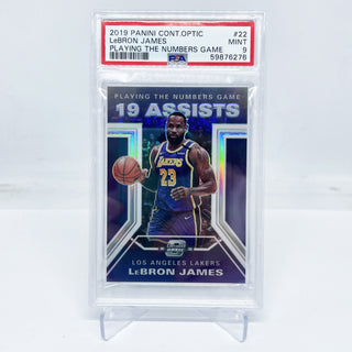 2019 Panini Contenders Optic LeBron James Playing The Numbers Game PSA Mint 9