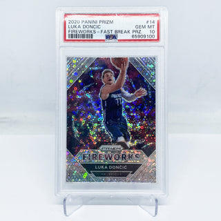 2019 Panini Prizm Luka Doncic Fireworks Fast Break PSA Gem Mint 10