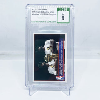 2012-13 Panini Stickers Dwyane Wade/LeBron James NBA Champions 2012 CGS Mint 9