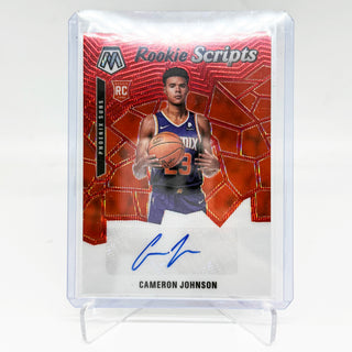 2019-20 Panini Mosaic Rookie Scripts Cameron Johnson Red Wave Rookie Auto #RS-CJN
