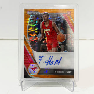 2021 Panini Prizm Draft Picks Feron Hunt Orange Pulsar Rookie Auto 46/49