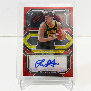2021 Panini Prizm Draft Picks Luka Garza Red Scope Rookie Auto 04/88