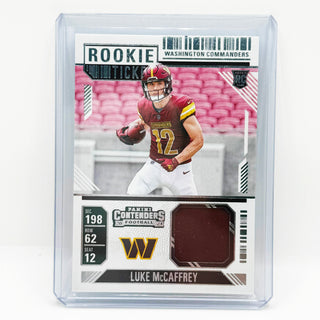 2024 Panini Contenders Football Luke McCaffrey Rookie Ticket RC Patch #RTS-LMY