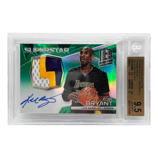 2014-15 Panini Spectra Superstar Auto Materials Green Prizm Kobe Bryant 3/5 BGS 9.5 Gem Mint