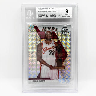 2019-20 Panini Mosaic LeBron James MVPs Silver Mosaic BGS Mint 9