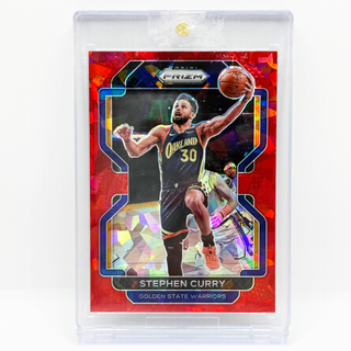 2021-22 Panini Prizm Stephen Curry Cracked Ice Red - No. 154