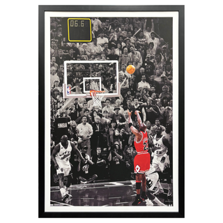 Michael Jordan "The Last Shot" Vertical Poster Framed