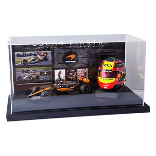 Oscar Piastri Signed 1:2 Official Bell Mini Helmet & 1:18 MCL60 Display Case – Limited Edition