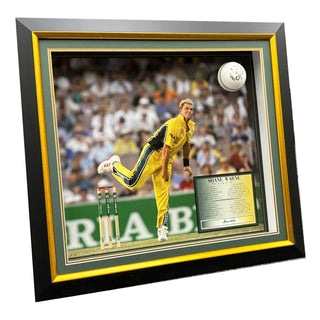 Shane Warne framed One Day Tribute Including Signed Signature Panel & Kookaburra Ball