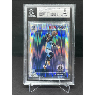 2019-20 Hoops Premium Stock Ja Morant Rookie Variations Flash BGS NM-MT 8