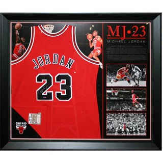 Michael Jordan Signed Bulls Away Singlet Uda Framed