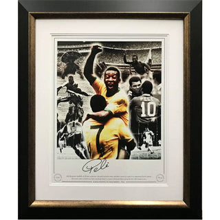 Pele Signed "Career Highlights" Montage Framed