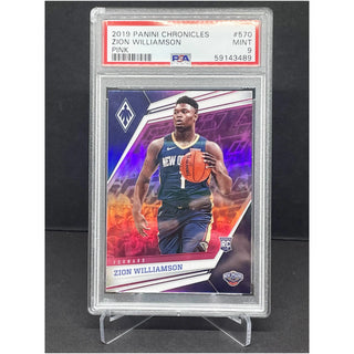 2019 Panini Chronicles Zion Williamson Pink Rookie PSA Mint 9