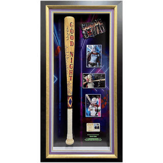 Margot Robbie Signed Suicide Squad Harley Quinn Good Night Baseball bat Framed