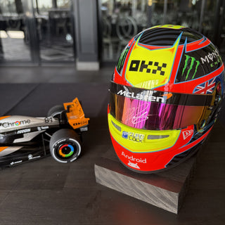 Oscar Piastri Signed 1:2 Official Bell Mini Helmet & 1:18 MCL60 Display Case – Limited Edition
