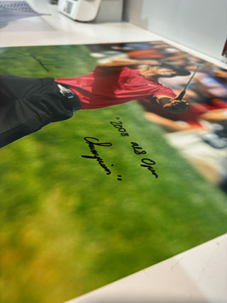 Tiger Woods Autographed & Inscribed 2008 U.S. Open Champion 16x20 Photo - UDA Limited Edition 15/50