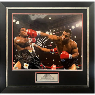 Mike Tyson Signed “Berbick Knockdown” 16″ X 20″ Photo Framed Beckett Authentics