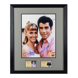 Olivia Newton John & John Travolta Autographed Grease Rydell High 11×14 Framed Photo