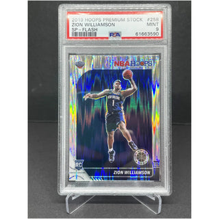2019 Hoops Premium Stock Zion Williamson SP – Flash Rookie PSA Mint 9