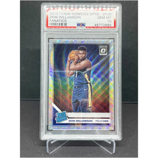 2019 Panini Donruss Optic Zion Williamson Fanatics Rated Rookie PSA Gem Mint 10