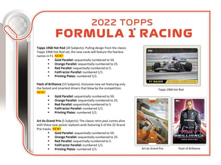 2022 Topps Formula 1 F1 Flagship Racing Hobby Box