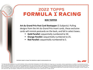 2022 Topps Formula 1 F1 Flagship Racing Hobby Box