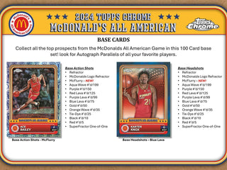 2024 Topps Chrome McDonald's All American Basketball Hobby Box (Cooper Flagg!)