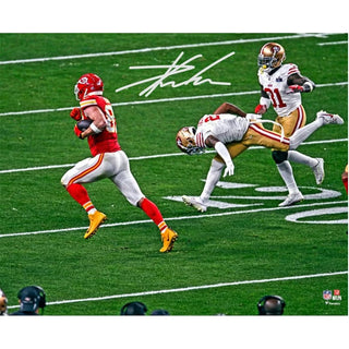 Travis Kelce Kansas City Chiefs signed 16" x 20" Super Bowl LVIII Champions Photo Framed