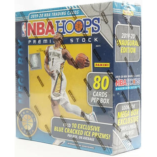 2019-20 Panini Hoops Premium Stock Basketball Mega Box (80 Cards) (Blue Prizms)