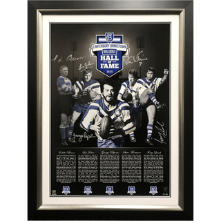 Bulldogs Hall Of Fame Limited Edition Print Signed By Lamb, Mortimer, Peponis And Johns.