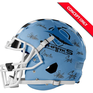 Cronulla-Sutherland Sharks 2025 Team Signed Riddell Speed Replica Helmet