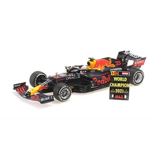 1:18 Minichamps Red Bull Racing Honda Rb16b Max Verstappen #33 With Pit Board - Winner Abu Dhabi Gp 2021