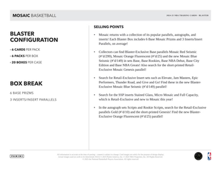 2024/25 Panini Mosaic NBA Blaster Pack