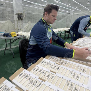 Australian 25/26 Ashes Glory Team Signed Bat Display - Pre Order