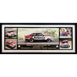 Brock And Richards 1979 Winning Bathurst Licensed Panoramic Montage Framed