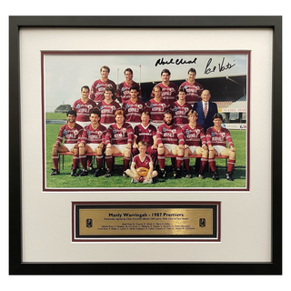 Manly 1987 Premiership Team Photo Signed by Noel Cleal & Paul Vautin