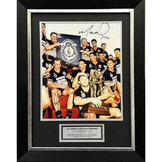 1991 Penrith Panthers Celebration Photo Signed By Simmons and Geyer Framed