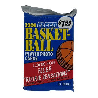 1991-92 Fleer NBA Basketball Series 1 Jumbo Pack Factory Sealed