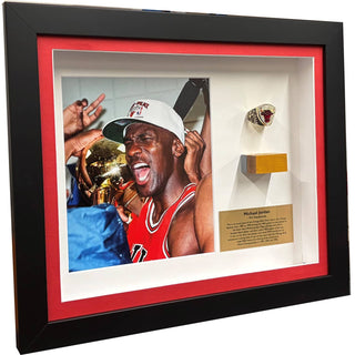 Chicago Bulls 1993 Championship Ring and Used Flooring Collage