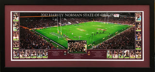 2012 Qld State Of Origin L/Ed Panoramic Signed Johnathan Thurston Framed