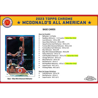 2023-24 Topps Chrome McDonalds All-American Basketball Blaster Box