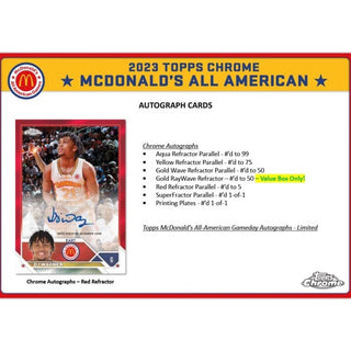 2023-24 Topps Chrome McDonalds All-American Basketball Blaster Box